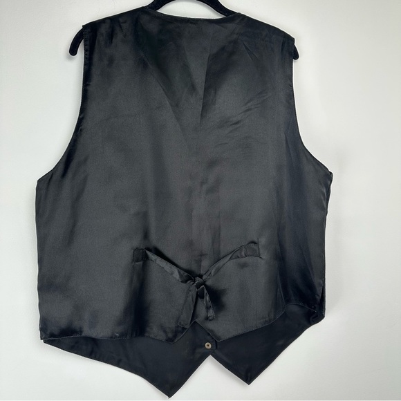 Agapo Suede Leather Vest Plus Size 1x Black Embroidered Cowboy Western Rodeo - Picture 2 of 7